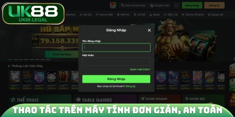 Thao tác trên máy tính đơn giản, an toàn